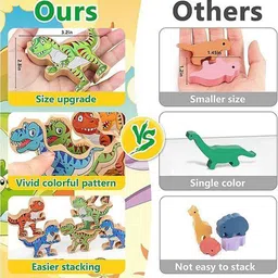 PIPALIYA Boys Set of 16 Diy Dinosaur Stacking Blocks Fun Toys image 3
