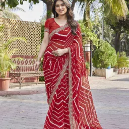 Moda Rapido Leheriya Embroidered Pure Georgette Saree-13