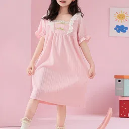 INCLUD Girls Colourblocked Textured Midi Nightdress-image-33
