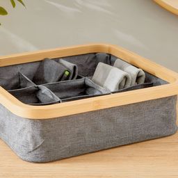 Home Centre Grey & Beige Regan Oxford Drawer Organisers-image-16