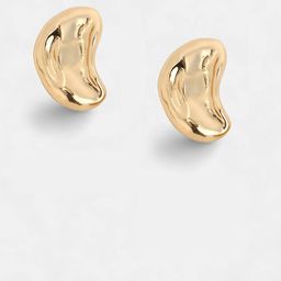 SOHI Set Of 2 Gold-Plated Dented Bud Studs Earrings image 3