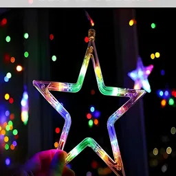 KAVYARA Blue & Pink Star Shape String Lights image 2
