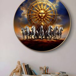 SAF Gold-Toned & White 1 Piece Wood Birds and Animals Wall Paintings-56