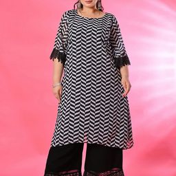 PrettyPlus by Desinoor.com Women Geometric Printed Kurta with Palazzos-image-48