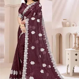 KALINI Embellished Embroidered Net Designer Saree image 2
