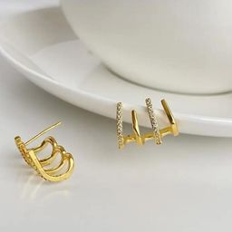 ONUYX Gold-Plated Circular Ear Cuff Earrings-0