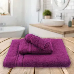 Ramraj Purple 3 Piece Other 500 GSM Towel Set-17