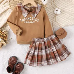 YK Girls Printed Top With Skirt Clothing Set-image-66