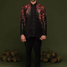 KALPRAAG Embroidered Jodhpuri Blazer With shirt & Trouser Sherwani Set-picture-10