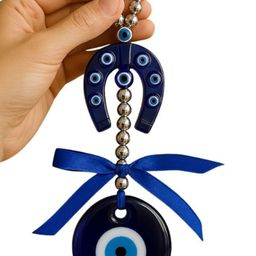 BLUE BEADS Horseshoe Evil Eye Wall Decor-picture-13