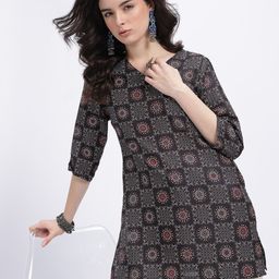 Anouk Rustic Ethnic Motifs Printed V-Neck Kurti-picture-18
