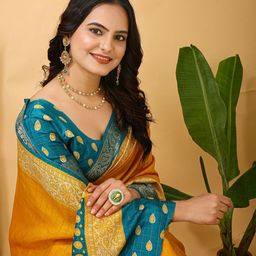 DIVASTRI Checked Zari Kanjeevaram Saree image 3