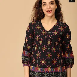 The Mom Store Women Pack Of 2 Printed Cotton Maternity Top-image-56