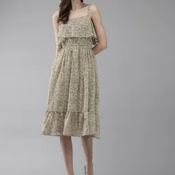 BAESD Floral Printed Georgette Fit & Flare Midi Dress-picture-45