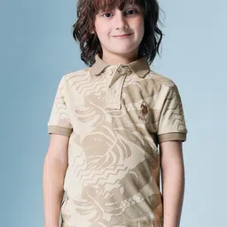 U.S. Polo Assn. Kids Boys Abstract Printed Polo Collar Pure Cotton T-shirt-picture-30