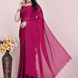 K 5 Fashion Embroidered Pure Chiffon Maheshwari Saree-image-25