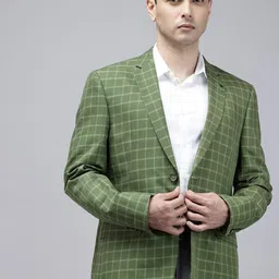 Van Heusen Slim Fit Checked Single Breasted Formal Blazer-picture-8