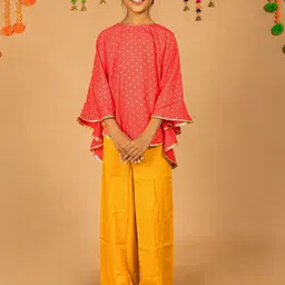 HERE&NOW Girls Ethnic Motifs Printed Regular Top with Palazzos-image-53