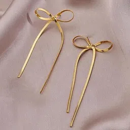 SUBHAGALANKAR Gold-Plated Contemporary Drop Earrings-image-18