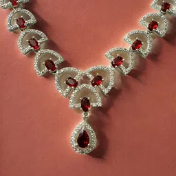 Anouk Rhodium-Plated Cubic Zirconia-Studded Jewellery Set image 3