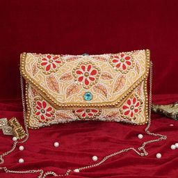 Anouk Embellished Cotton Foldover Clutch-image-24