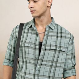 HIGHLANDER Men Checked Casual Shirt-image-61