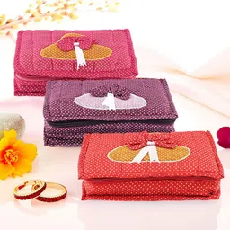 Kuber Industries Pink & Purple 3 Dots Pieces Printed Jewellery Organisers-47