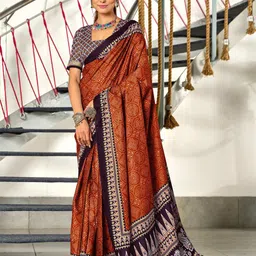 PEENGAX Bandhani Pure Cotton Bagru Saree-35