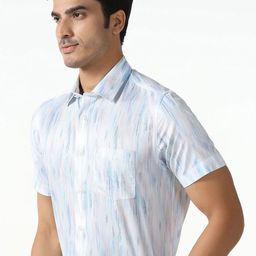 Blackberrys India Slim Fit Abstract Printed Spread Collar Cotton Formal Shirt-picture-34