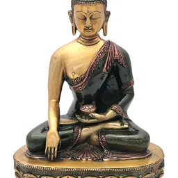 Exotic India Green & Gold-Toned Buddha Idol Showpiece-25