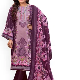 DRAVINAM Trends Embroidered Pure Cotton Unstitched Dress Material-picture-33