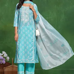 Sangria Embroidered Straight Kurta & Trouser With Dupatta image 1