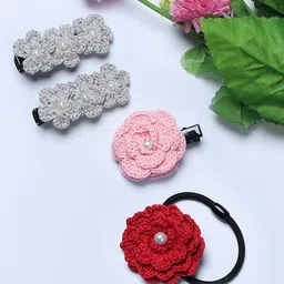 FUNKRAFTS Girls Set of 4 Embellished Hair Accessory Set-71