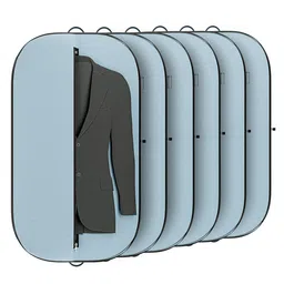 Kuber Industries Grey & Black 6 Pieces Textured Non-Woven Suit Organisers With Zip-3
