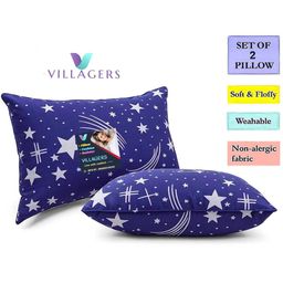 VILLAGERS Blue Set of 2 Cotton Filled Polyester Sleep Pillow-image-47