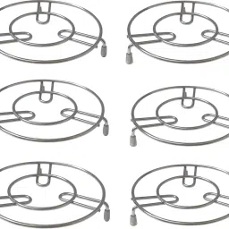 Cooking Pot Steaming Tray Stand Cooker Rack Cookware Tool Mirror Trivet Chrome Finishing Trivet-image-1