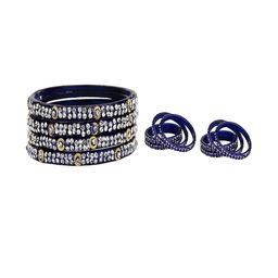 SOMIL Set of 24 Blue Alloy Bangles-image-66