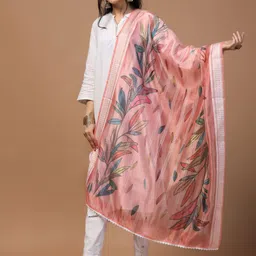Kaizen TEXO FAB Ethnic Motifs Printed Organza Dupatta image 3