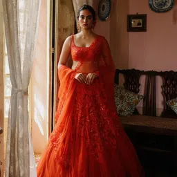 Geethika kanumilli Embroidered Ready to Wear Lehenga & Blouse With Dupatta-picture-42