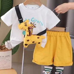 Bold N Elegant Unisex Kids Printed T-shirt with Shorts-image-14