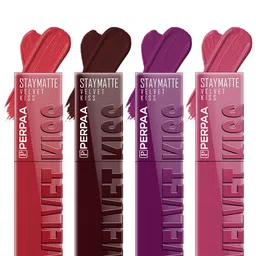 PERPAA Set Of 4 Velvet Kiss Waterproof Liquid Lipstick -3.5 ml Each -Shades -1 -2 - 3 -10-13