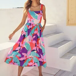 DressBerry Floral Printed Fit & Flare Midi Dress-picture-20