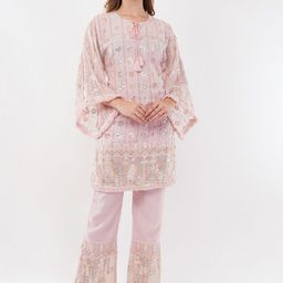 dhartii Summer Garden Embroidered Georgette Tunic With Palazzo Co-Ords-picture-51