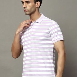 OGEN Men Striped Polo Collar Pockets T-shirt-image-72