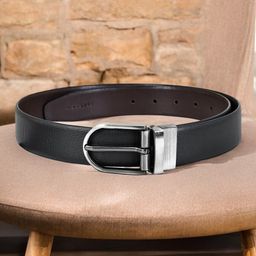 CRUSSET Men Textured Leather Reversible Formal Belt-image-11