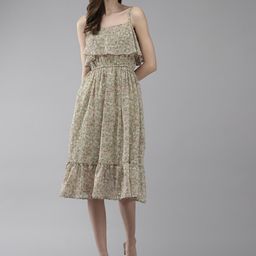 CORSICA Floral Print Georgette Fit & Flare Midi Dress-picture-28