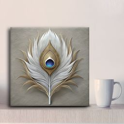OLIVE TREE Grey & Beige Canvas Religious Wall Paintings-47