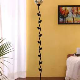 Devansh Black & Red Glass Leaf FloorLamp-18