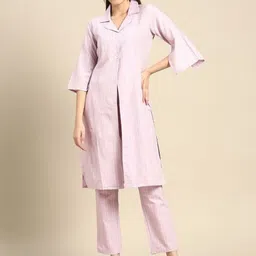Anouk Striped Pure Cotton Top With Trousers Co-Ords-picture-27