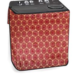 The Furnishing Tree Washing Machine Cover Frieze Pattern Maroon Compatible for Whirlpool 6.8Kg Semi-image-87